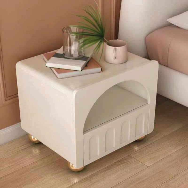 JYDQM Cream-style French Bedside Table Designer Room Locker Small Bedside Cabinet