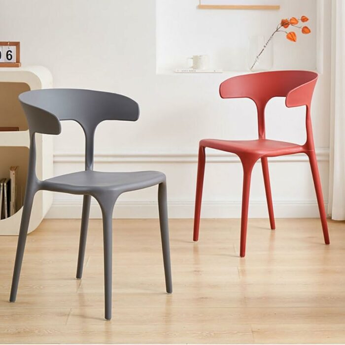 WALNUT Plastic Chairs For Kitchen Living Room Chair Meeting Negotiation Stool Commercial Place Furniture Tea Shop (Color : D, Size : Light Grey)
