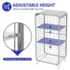 APEXCHASER End Table,Metal Side table,4-tier Sofa Table with Storage Shelf,Nordic Style Nightstand for Bedroom,Adjustable Middle Board,No Screws