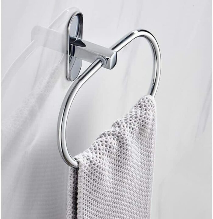 RAKUTE Home Storage Bathroom Accessories, Stainless Steel Wall Mounted Hand Towel Ring Holder, Multifunction Towel Rack Hanger Organizer Bathroom