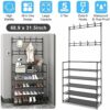Coat Rack Stand with Shoe Rack, Free Standing Coat Stand with 8 Hooks, Free Standing Hall Tree, Shoe Rack with Coat Hanger for Hallway, Entryway,