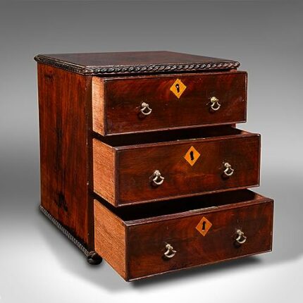 Antique Apprentice Chest Of Drawers, English, Small Desktop Case, Georgian, 1800
