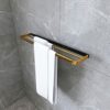 HIGOH Towel Racks,Towel Holder Towel Rail for Bathroom, All-Copper Towel Rail, Bathroom Hand Towel Holder, Bath Towel Bar, Double-Bar Wall Hangin
