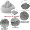 Highdi Bean Bag No Filler, Gaming Beanbag Chair Cover for Kids Adult Without Filling Highback Comfortable Lazy Sofa Beanbag Soft Toy Storage Bean