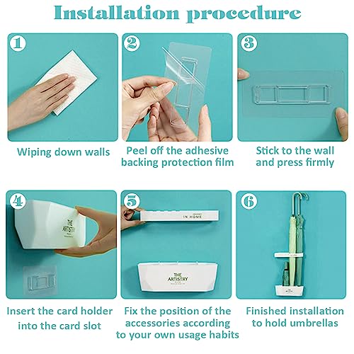 FNBK 2Pcs Wall Mounted Umbrella Holder Rack,Long and Short Umbrella Plastic Stand Rack,White