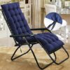 Wrighteu Sun Lounger Cushion Replacement Classic Garden Patio Thick Chair Recliner Relaxer Pad (grey)(No Chair)
