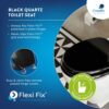 Croydex WL601821H Flexi-Fix Quartz Always Fits Never Slips Anti Bacterial Toilet Seat, Wood, Black, 44.5 x 38 x 6 cm
