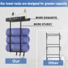 ODSNANIE Wall Mounted Towel Racks, Towel Holder for Small Bathroom Towel Drying Rack Towel-Bars, Drilling Available Towel Shelf Black Towel Stora