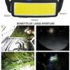 DBSOOSC LED Headlamp Head Light, Head Lamps USB Rechargeable COB Super Bright Lightweight Waterproof Torch - Work Light for Helmet - Car Maintena