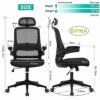 RYANGEL Office Chair, Ergonomic Office Desk Chair with Adjustable Headrest & Lumbar Support, Comfortable Executive Swivel Mesh Chair High Back Co