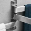 Towel Rail Chrome Swivel,Stainless Steel Bathroon Kitchen Wall Mounted Towel Rack Holder With 2 Swivel Bars