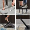 Kitchen Dining Room Furniture Chairs Modern Kitchen Dining Chairs Set Of 2，Water Proof PU Leather Side Chair with Carbon Stee Legs Kitchen Living
