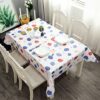 137*180cm Grey Checkered PVC TableCloth Plaid Wipeable Tablecloth Rectangular,Plastic Wipe Clean Tablecloth Stain Resistant,Waterproof,Oil-proof