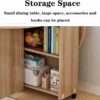 Drop Leaf Table, Folding Kitchen Table, Wooden Dining Table with 2 Storage Racks And Wheels, Space Saving Extendable Table for Kitchen/Living Roo