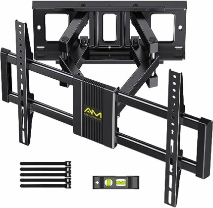 Alphamount TV Wall Bracket for Most 37 to 75 Inch 4K LED & OLED TVs up to 45kg, TV Bracket with Dual Articulating Arms, Swivel, Extension & Tilt,