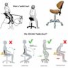 FRNIAMC Adjustable Saddle Stool Chairs with Back Support Ergonomic Rolling Seat for Medical Clinic Hospital Lab Pharmacy Studio Salon Workshop Of