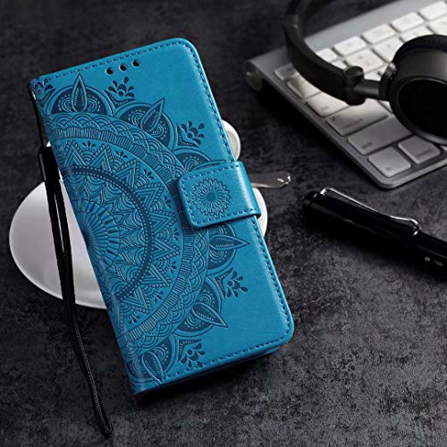 Reevermap Samsung Galaxy S23 Case, Protective Wallet Case Flip Shockproof PU Leather Card Slots Embossed Mandala Magnetic Closure Stand Cover for