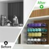 2-Tier Water Bottle Organzier Stackable Water Bottle Storage Rack Freestand Drink Organizer Black Metal Water Bottle Holder for Kitchen Pantry Li