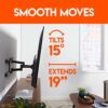 ECHOGEAR Full Motion TV Wall Mount for TVs Up to 82" - Works with Any Stud Spacing Up to 24" - Smooth Extension, Swivel, & Tilt - Wall Template f