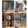 Towel Bar, Upgraded Swivel Towel Rack Aviation Aluminium Four in ONE Towel Racks for Bathroom Space Saving Swing Out 180° Rotation Towel Hanger H