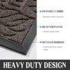 Yimobra Welcome Front Door Mat Outdoor, Heavy Duty Durable Non Slip Doormats, Rubber Backing, Low-Profile Entrance Rugs, Absorbent Resist Dirt, E