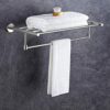 Towel Rail Towel Rack,304 Stainless Steel With Dual Row Towel Shelf For Bathroom,Wall-Mounted Storage Rail Holder Rack(60cm Long)