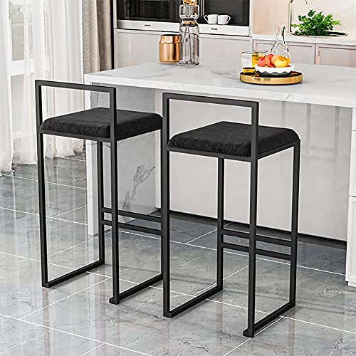 RTYHN Modern Design Kitchen Breakfast Bar Stool, Velvet Seat Barstools Chairs,with Black Metal Base, for Breakfast Bar, Kitchen and Home Barstool
