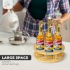 Jibb Rotating Coffee Syrup Rack - 7 Bottle Capacity - Lazy Susan Tray - Spinning Organizer - Tabletop Freestanding - Bamboo Construction - Anti-S