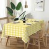 3 Pack Yellow and White Checkered Tablecloth Yellow Plaid Disposable Gingham Tablecloth, Rectangle Waterproof Plastic Table Cloths for Outdoor Pi