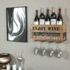 JACKCUBE Design Cork Storage Wall Mounted Wine Rack, Wood storage for wine cork, Bottle shelves for Display Party Living room, Kitchen Organizer