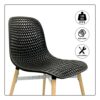 Achiemart Dining Chairs Set of 4 Wooden Legs, Colorful Contemporary Lounge Dining Home Office Plastic Seat Armless Chairs, Max Weight up to 150kg
