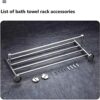 Towel Rail Towel Rack,304 Stainless Steel With Dual Row Towel Shelf For Bathroom,Wall-Mounted Storage Rail Holder Rack(60cm Long)