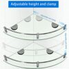 hagvot Bathroom Glass Corner Shelf, 2 Pack 24x24cm Wall Mounted Glass Shower Shelves, Sturdy Triangle Tempered Glass with SUS 304 Rustproof Menta