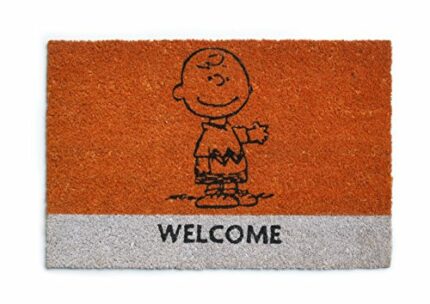 Excelsa 50445 Peanuts Charlie Brown Doormat, Coconut, PVC, Orange