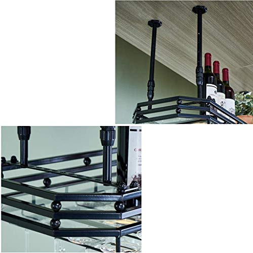EYLINK Wine Racks,Wall Wine Rack Hanging Wine Glass Rack Bar Creative Wine Rack Upside down Goblet Rack Ceiling Decoration Shelf for Bars, Restau