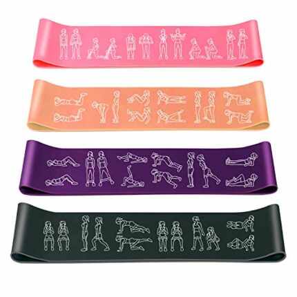 Amonax Resistance Bands Set for Women and Men, Exercise Fitness Home Gym Bands for Legs and Glutes and Arms. Yoga, Pilates Resistant Band Mini Lo