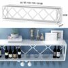 SUCHETA Wine Rack Bar Unit Floating Shelves Wall-Mounted Inverted Wine Glass Rack Multifunctional Iron Bottle Holder Simple Hanging Goblet Rack W