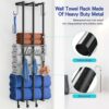 Towel Rack Wall Mounted - Space-saving Bathroom Storage | Black Towel Rail with Hooks, Holder | Easy Installation | Stylish & Functional