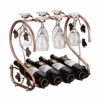 EYLINK Wine Racks,Wine Bottle Rack，Geometric Metal Wine Holder Free Standing Iron Art Wine Glass Racks for Bar Cabinet Pantry Kitchen Display Rac