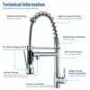 Suguword Kitchen Sink Mixer Tap Chrome Brass 360 Degree Rotation Single Hole with Pull Out Spray Kitchen Sink Taps