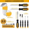 DEKO 100 Piece Home Repair Tool Set,General Household Hand Tool Kit with Plastic Tool Box Storage
