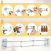 2pcs RV/Camper/Travel Trailer Bathroom Corner Storage Bar, Stainless Steel Adjustable Shower Corner Storage Bar Can Be Pasted or Fixed with Screw