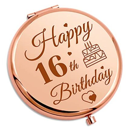 16th Birthday Gift for Daughter Girls 16 Year Old Birthday Gift Travel Compact Mirror Happy 16th Birthday Gift for Sister Daughter Granddaughter