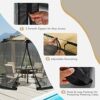 COSTWAY 2.5-4M(8-13FT) Patio Umbrella Mosquito Netting, Outdoor Offset Parasol Table Screen with Double Zippers and PVC Water Tubes at Base, Adju