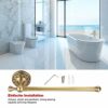 Oumefar Antique Towel Rack Brass Towel Rails Wall Mount Towel Rods Single Pole Bar Retro Toilet Roll Holder For Bathroom
