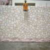 Gifts And Artefacts 48 x 72 Inches Rectangle Shape Marble Kitchen Slab White Quartz Stone with Golden Foil Resin Art Dining Table Top add Royal L