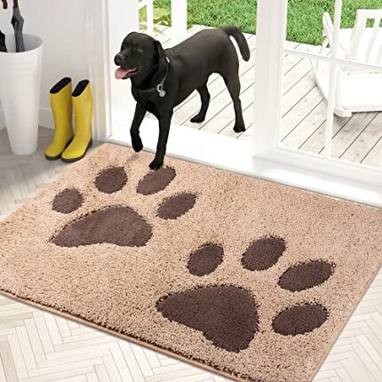 PURRUGS Dirt Trapper Door mat 33.5" x 59", Non-Skid/Slip Machine Washable Entryway Rug, Dog Door Mat, Super Absorbent Welcome mat for Muddy Wet S