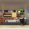 SUCHETA Wine Rack Hanging With Glass Holder And Shelf 2-Layer Storage Adjustable Iron Wall-Mounted Wine Glass Rack Ceiling Decoration Bottle Rack