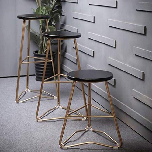 LUKEO Nordic light luxury bar chair simple net red bar stool front desk cafe restaurant leisure back high stool (Size : L)