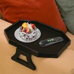 CLEVER BEAR Sofa Arm Clip Table,Sofa Armrest Tray Armrest Tray Table Drinks Snacks Holder(Black)